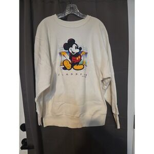 Mickey Mouse Classics White Sweatshirt, Genus Unisex XL Pullover, Vtg USA‎ Made